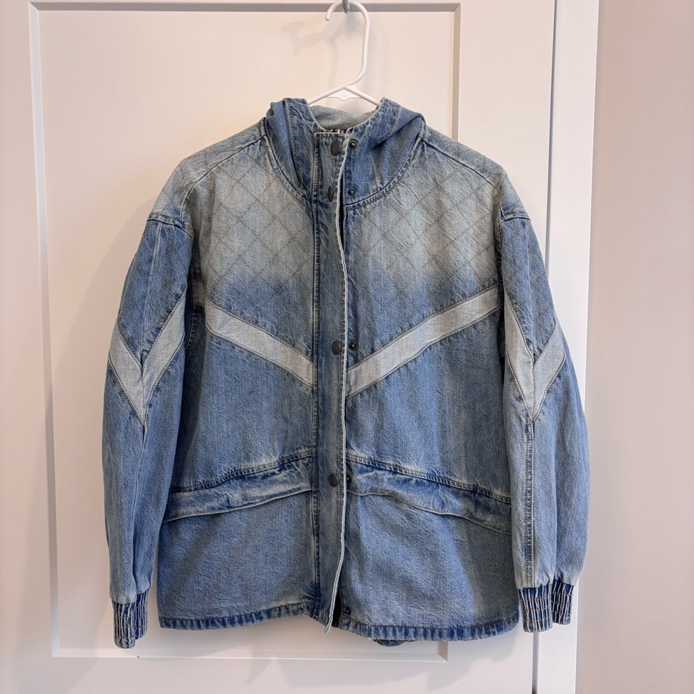 Vintage American Eagle Quilted Oversized Denim Jacket